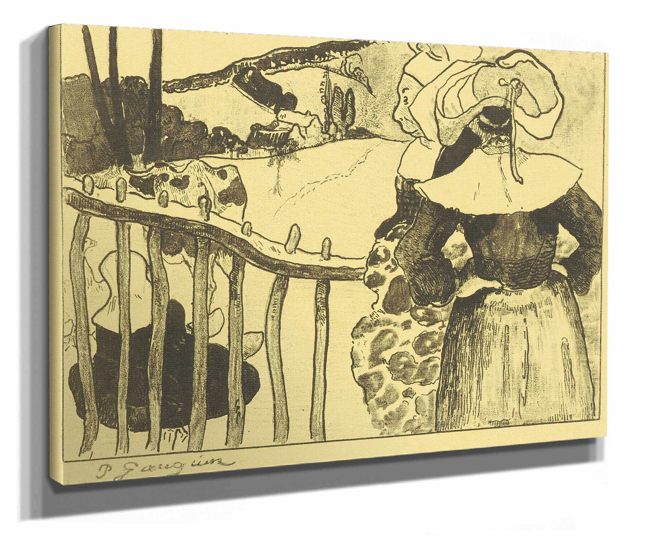 Breton Women Beside A Fence by Paul Gauguin - Image 2