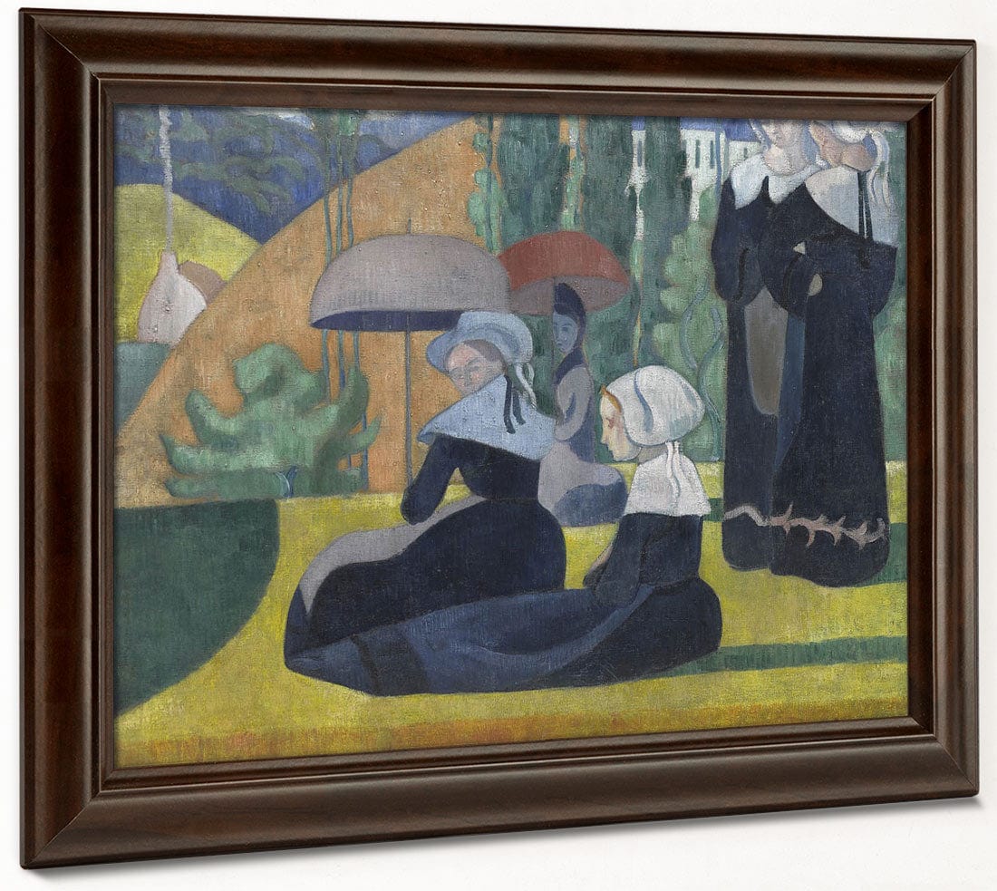 Breton Women With Umbrellas By Emile Bernard - Image 6
