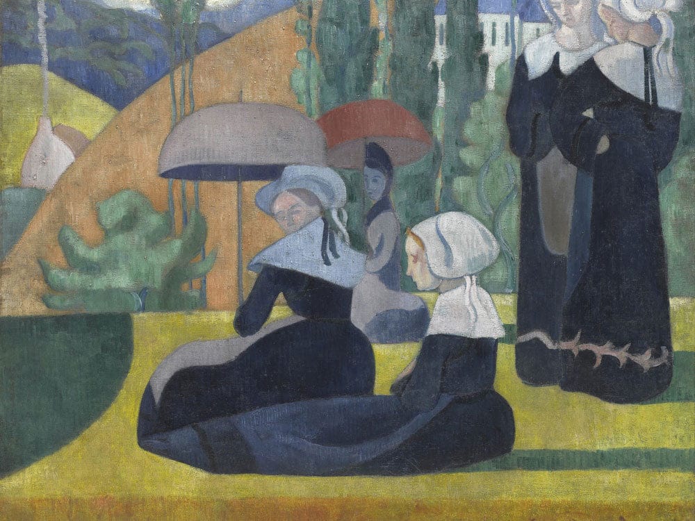 Breton Women With Umbrellas By Emile Bernard - Image 7