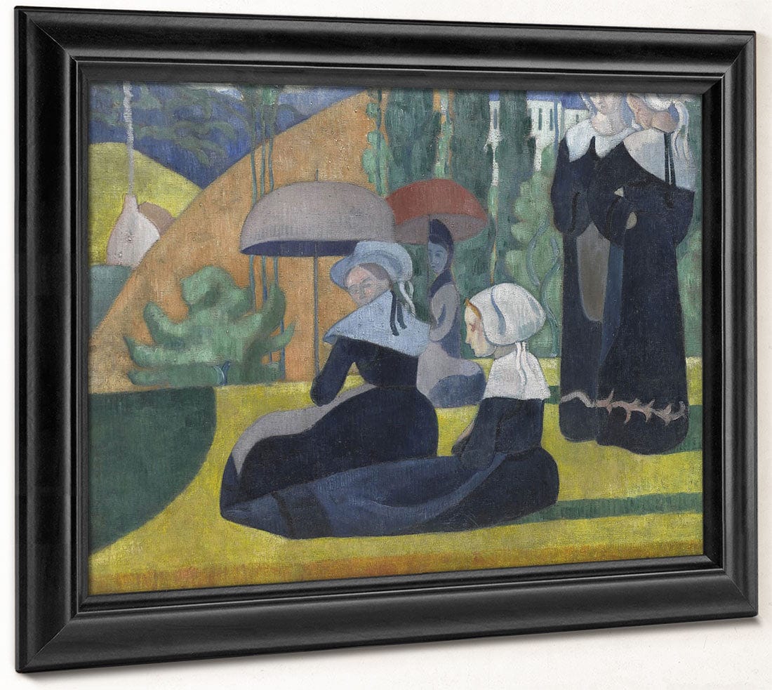 Breton Women With Umbrellas By Emile Bernard - Image 8