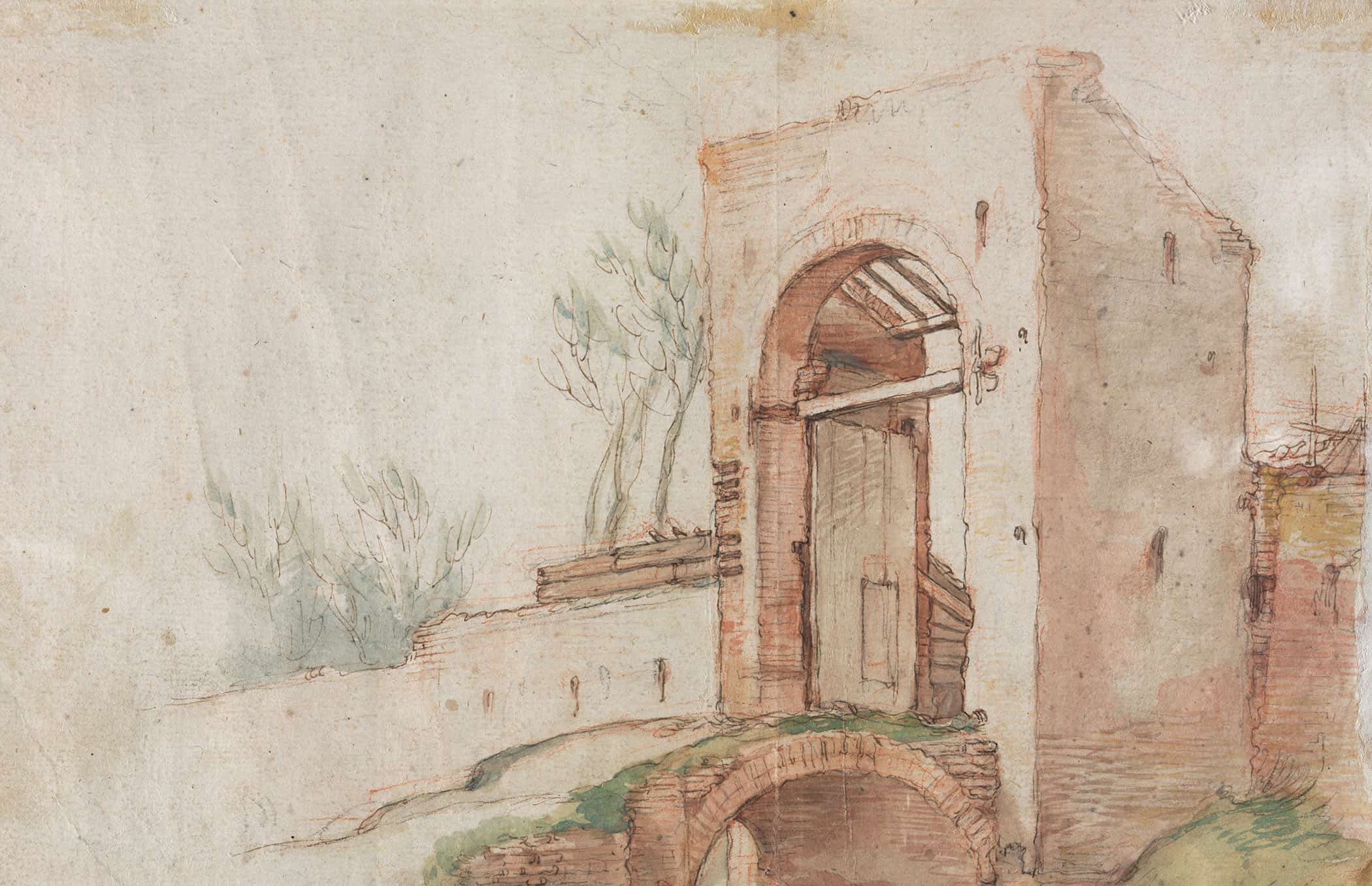 Bridge And Gate Verso By Abraham Bloemaert - Image 2