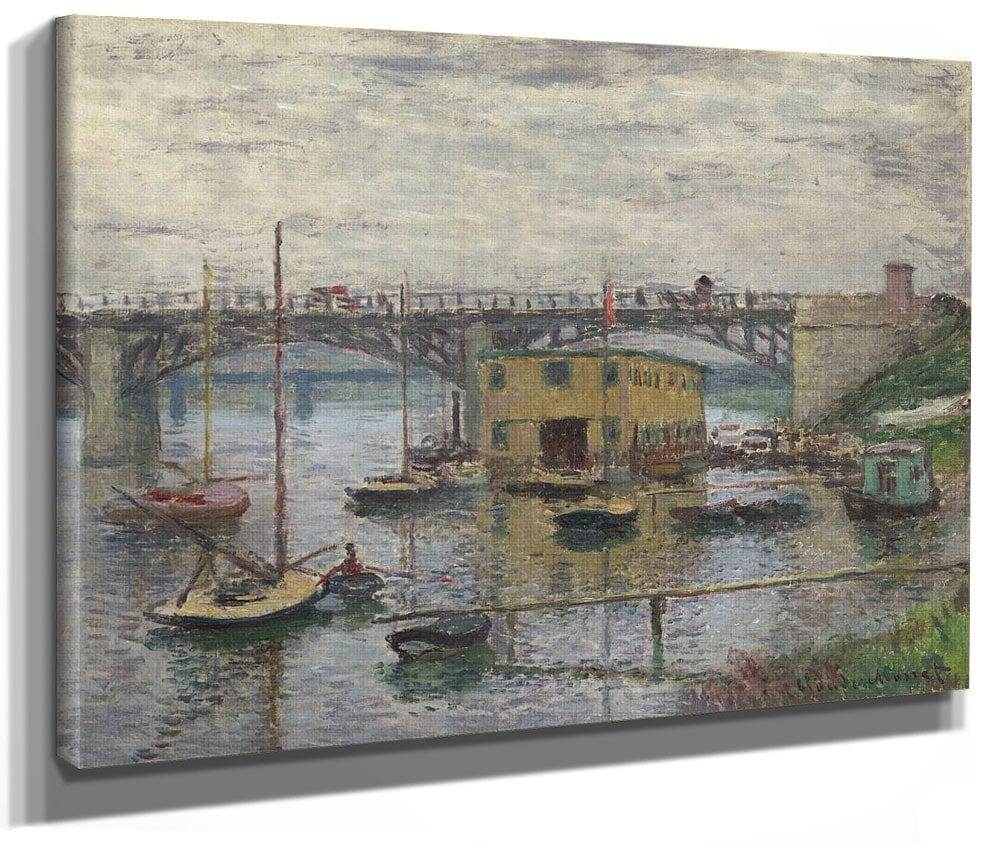 Bridge At Argenteuil On A Gray Day By Claude Monet