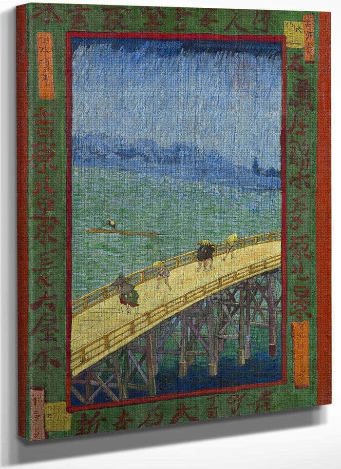 Bridge In The Rain After Hiroshige By Vincent Van Gogh