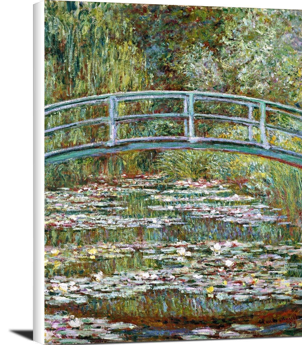 Bridge Over A Pond Of Water Lilies Painting Claude Monet Canvas Art