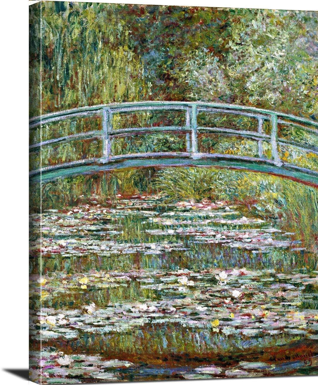 Bridge Over A Pond Of Water Lilies Painting Claude Monet Canvas Art - Image 3