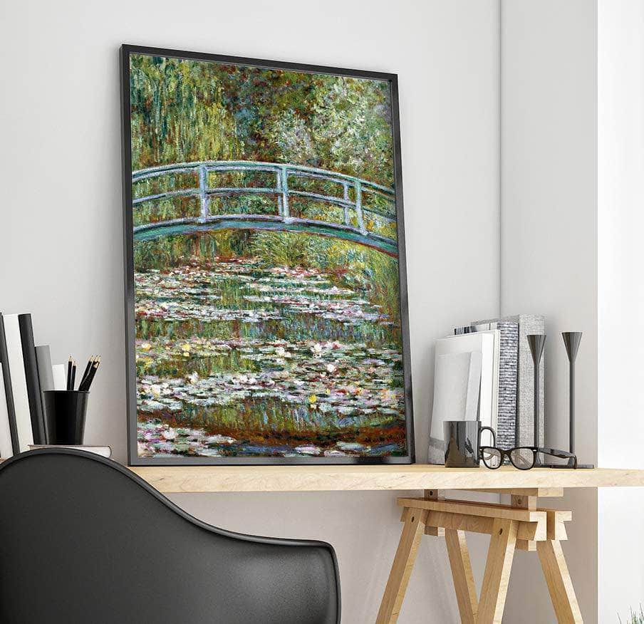 Bridge Over A Pond Of Water Lilies Painting Claude Monet Canvas Art - Image 4
