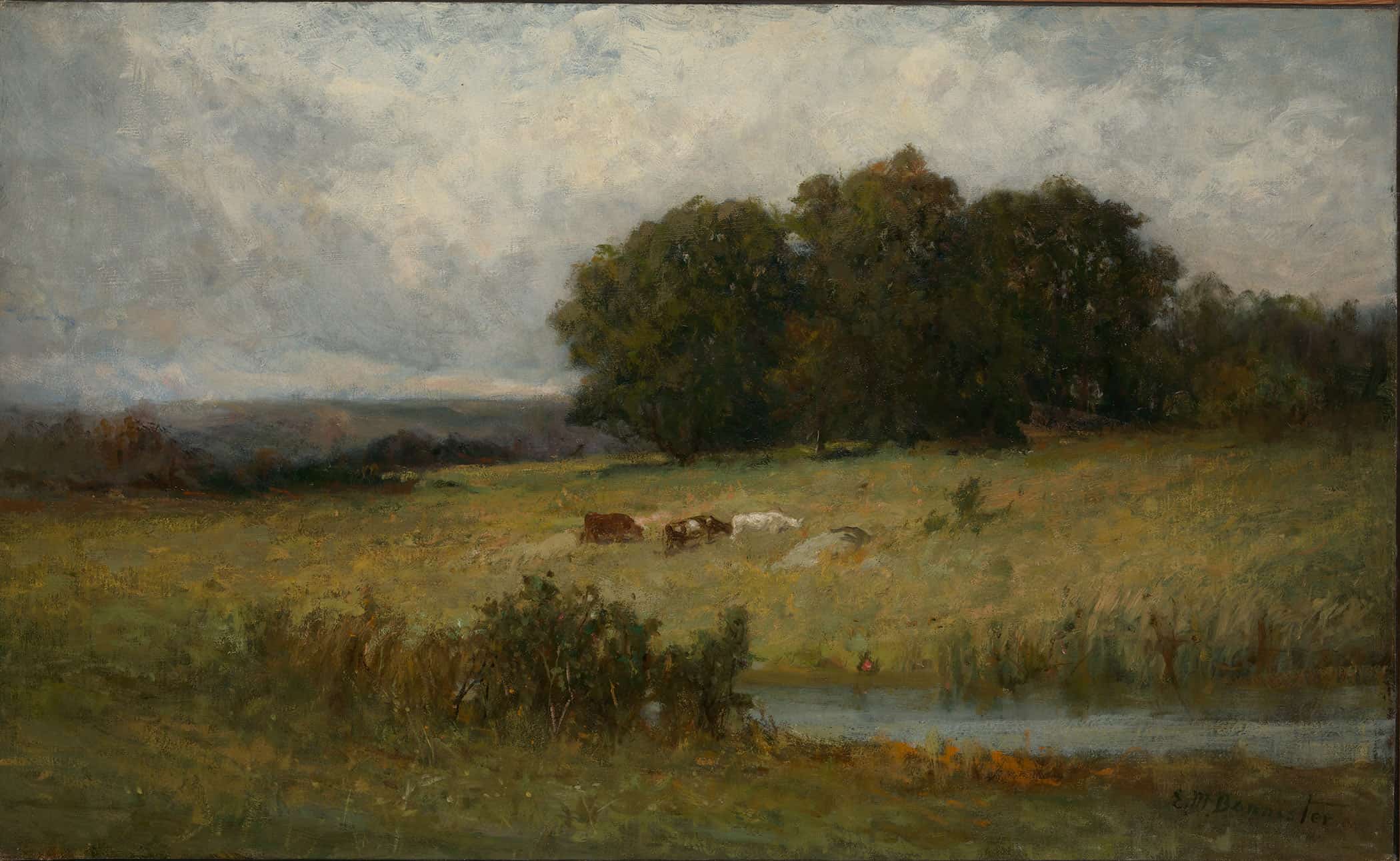 Bright Scene Of Cattle Near Stream by Edward Mitchell Bannister - Image 2