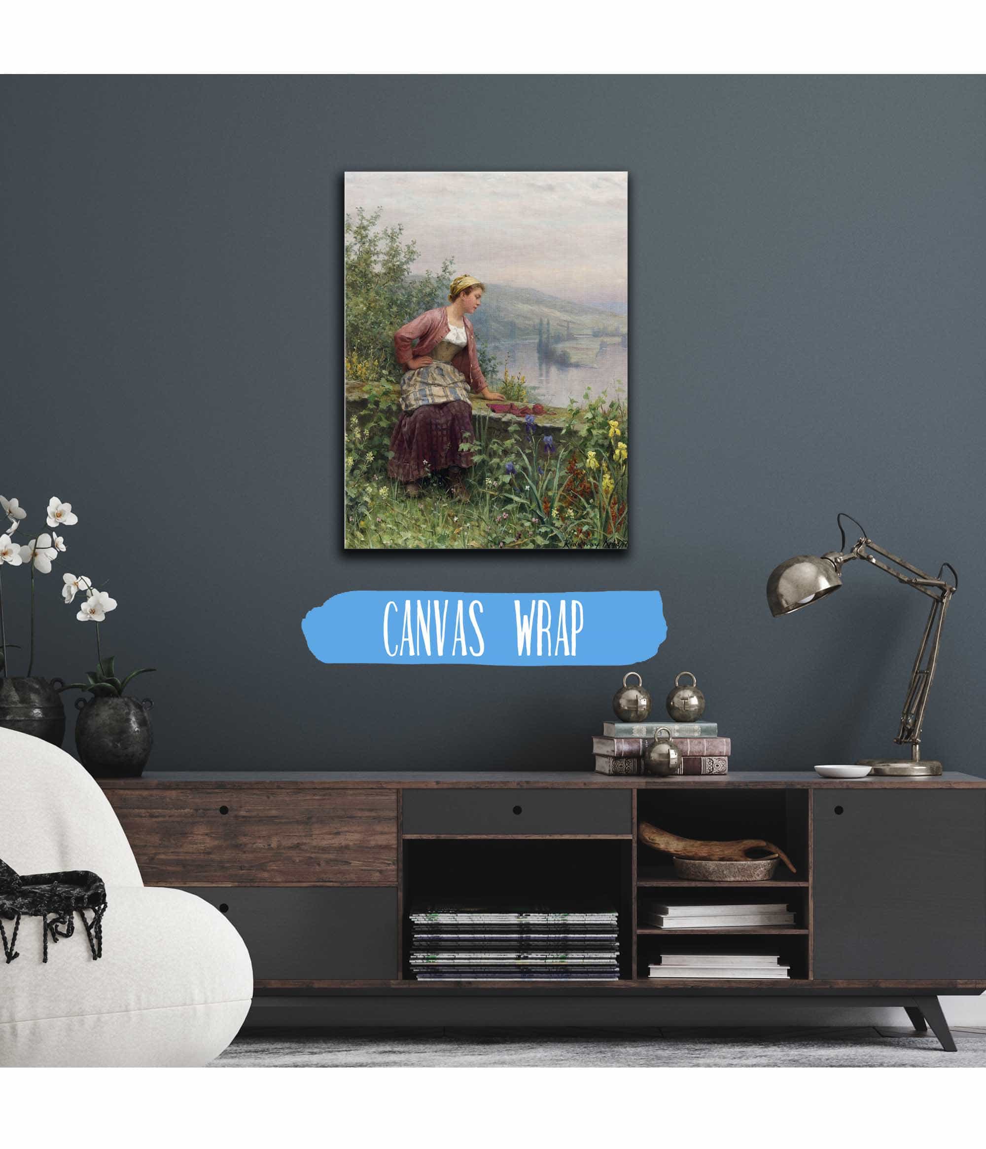 Brittany Girl Overlooking A Stream by Daniel Ridgway Knight - Image 3