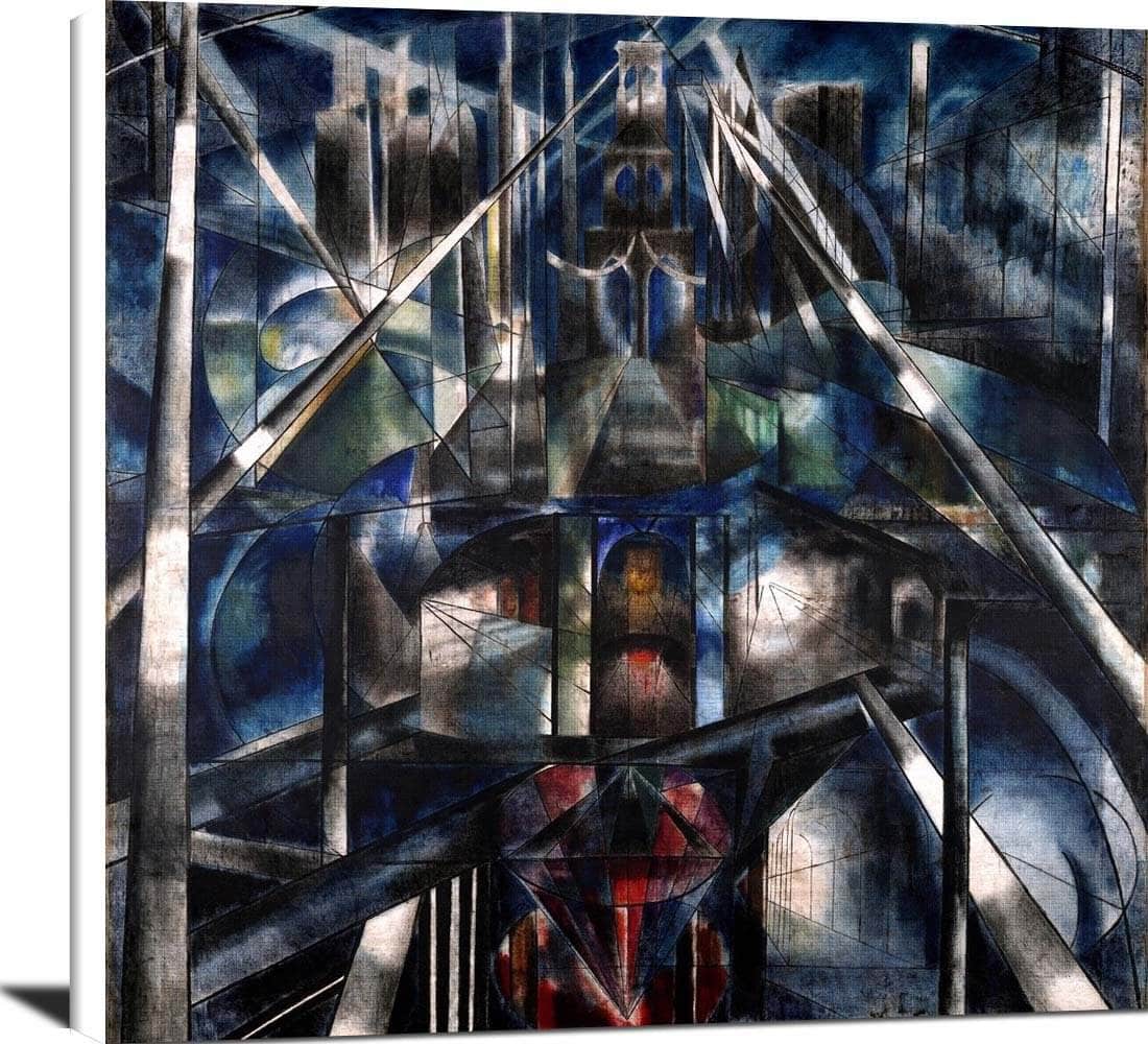 Brooklyn Bridge Painting Joseph Stella Canvas Art