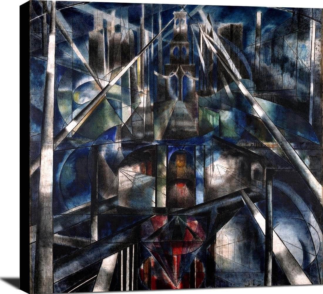Brooklyn Bridge Painting Joseph Stella Canvas Art - Image 2