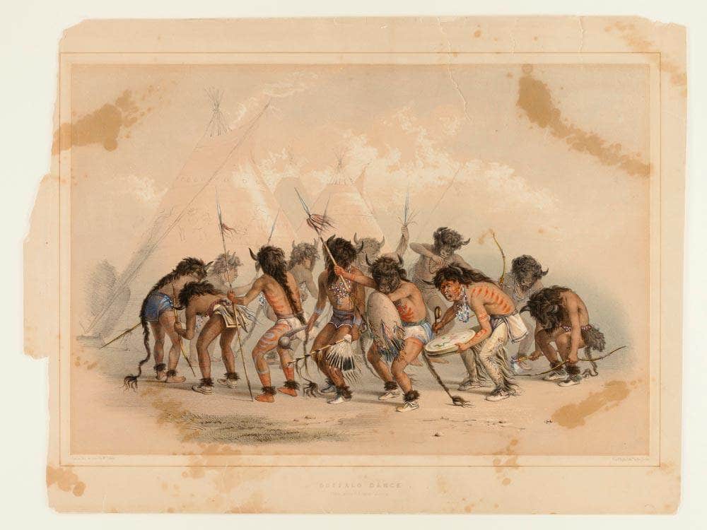 Buffalo Dance No.8 By George Catlin - Image 4