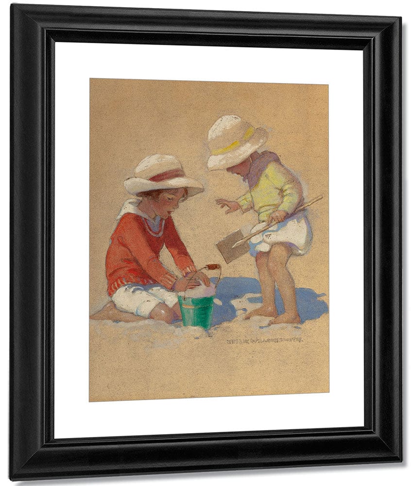 Building A Sand Castle Good Housekeeping Magazine Cover July 4 1924 By Jessie Willcox Smith - Image 3