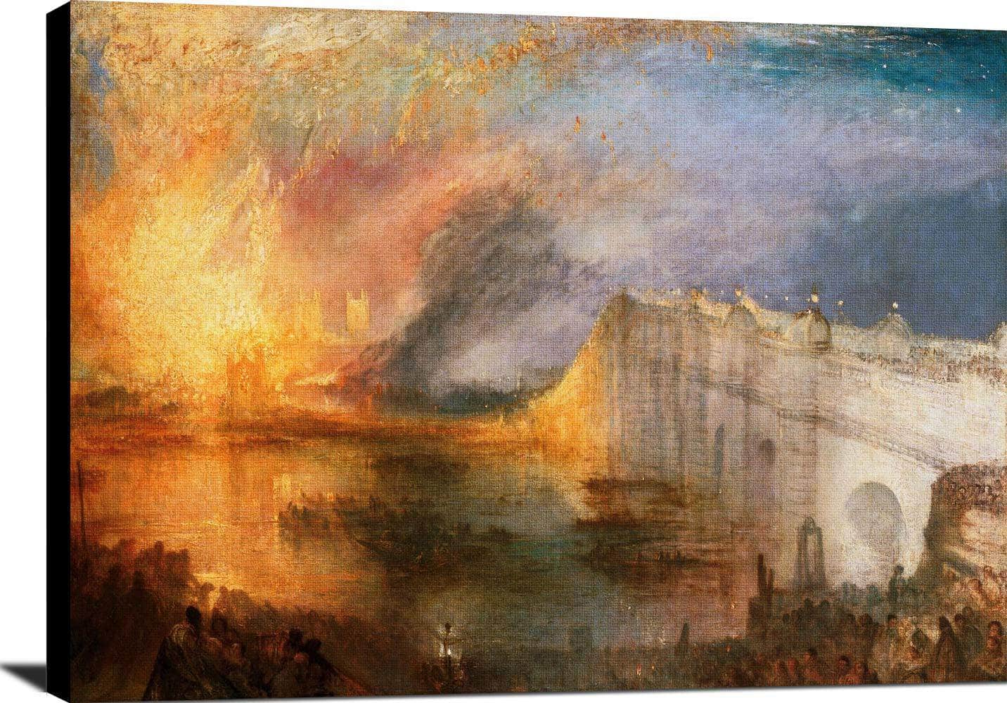 Burning Of The Houses Of Lords Commons Painting Jmw Turner Canvas Art - Image 2