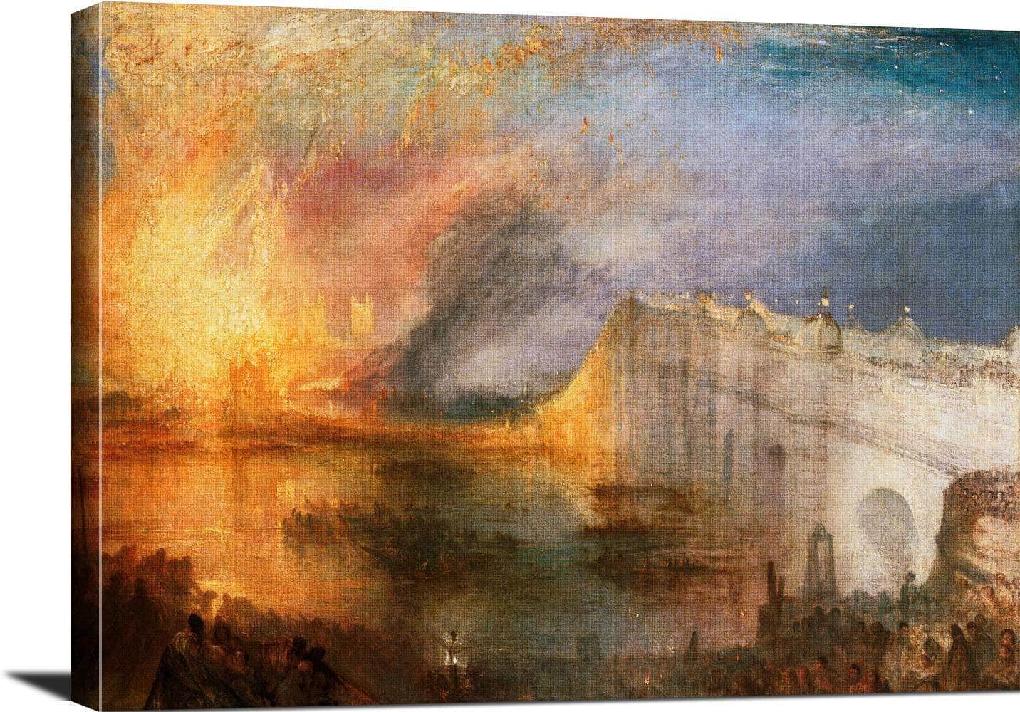 Burning Of The Houses Of Lords Commons Painting Jmw Turner Canvas Art - Image 3