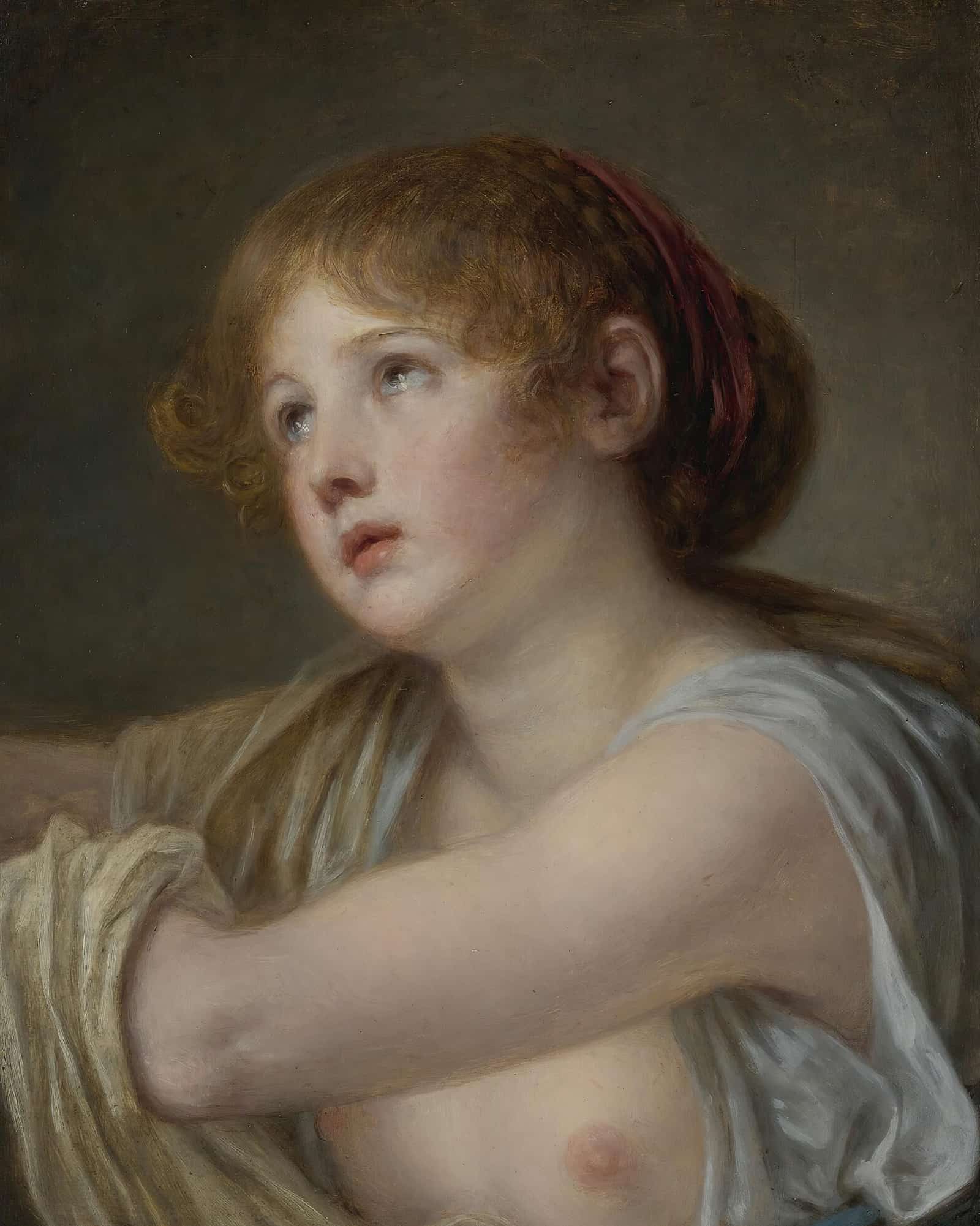 Bust Of A Young Woman by Jean Baptiste Greuze - Image 2
