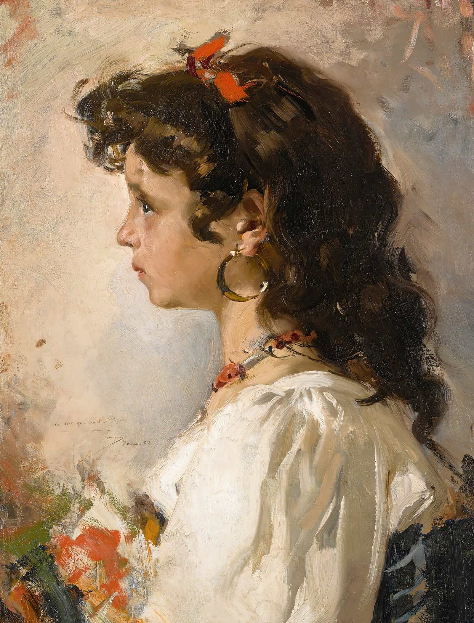 Cabeza De Italiana by Joaquin Sorolla - Image 2