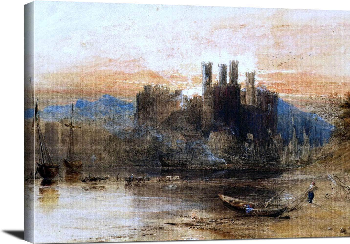 Caernarvon Castle, North Wales Painting Jmw Turner Canvas Art - Image 3