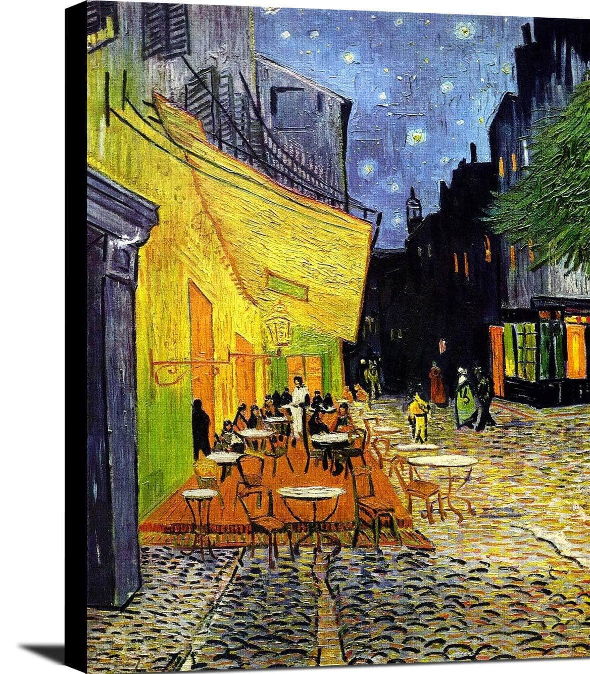 Cafe Terrace At Night Painting Vincent Van Gogh Canvas Art - Image 2