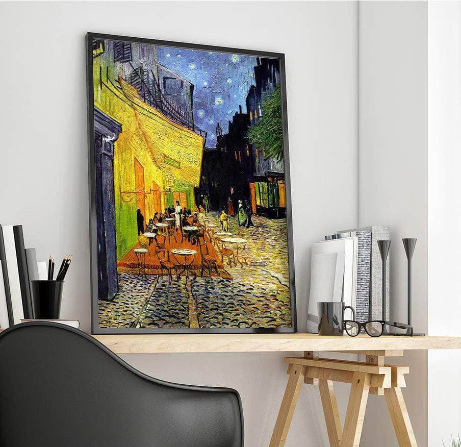 Cafe Terrace At Night Painting Vincent Van Gogh Canvas Art - Image 4