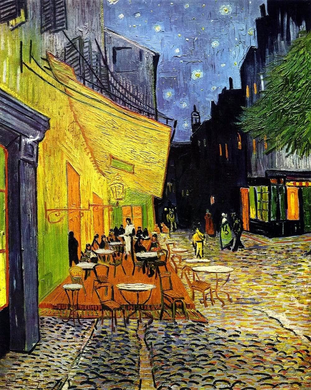 Cafe Terrace At Night Painting Vincent Van Gogh Canvas Art - Image 5