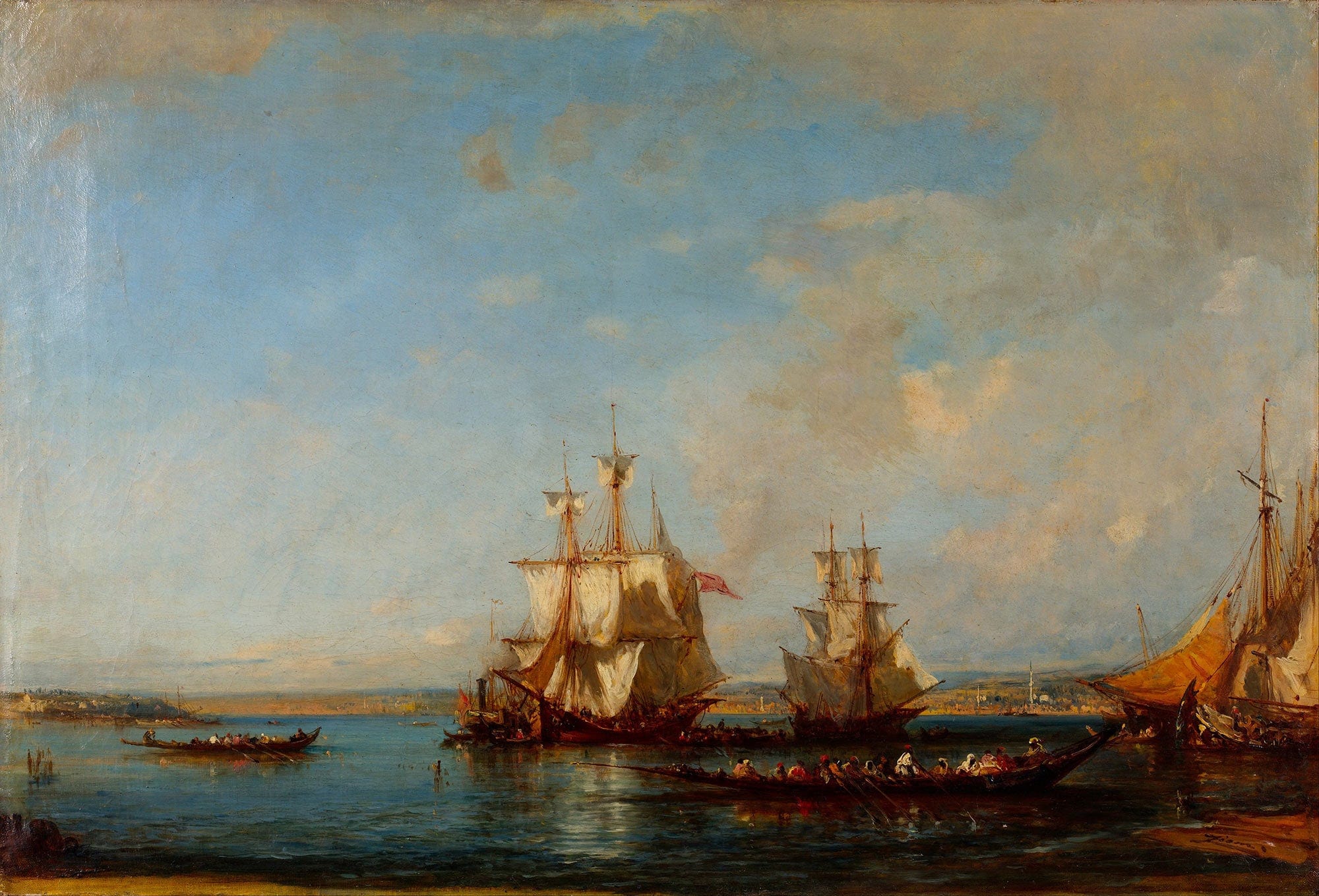 Caiques And Sailboats At The Bosphorus by Felix Ziem - Image 2