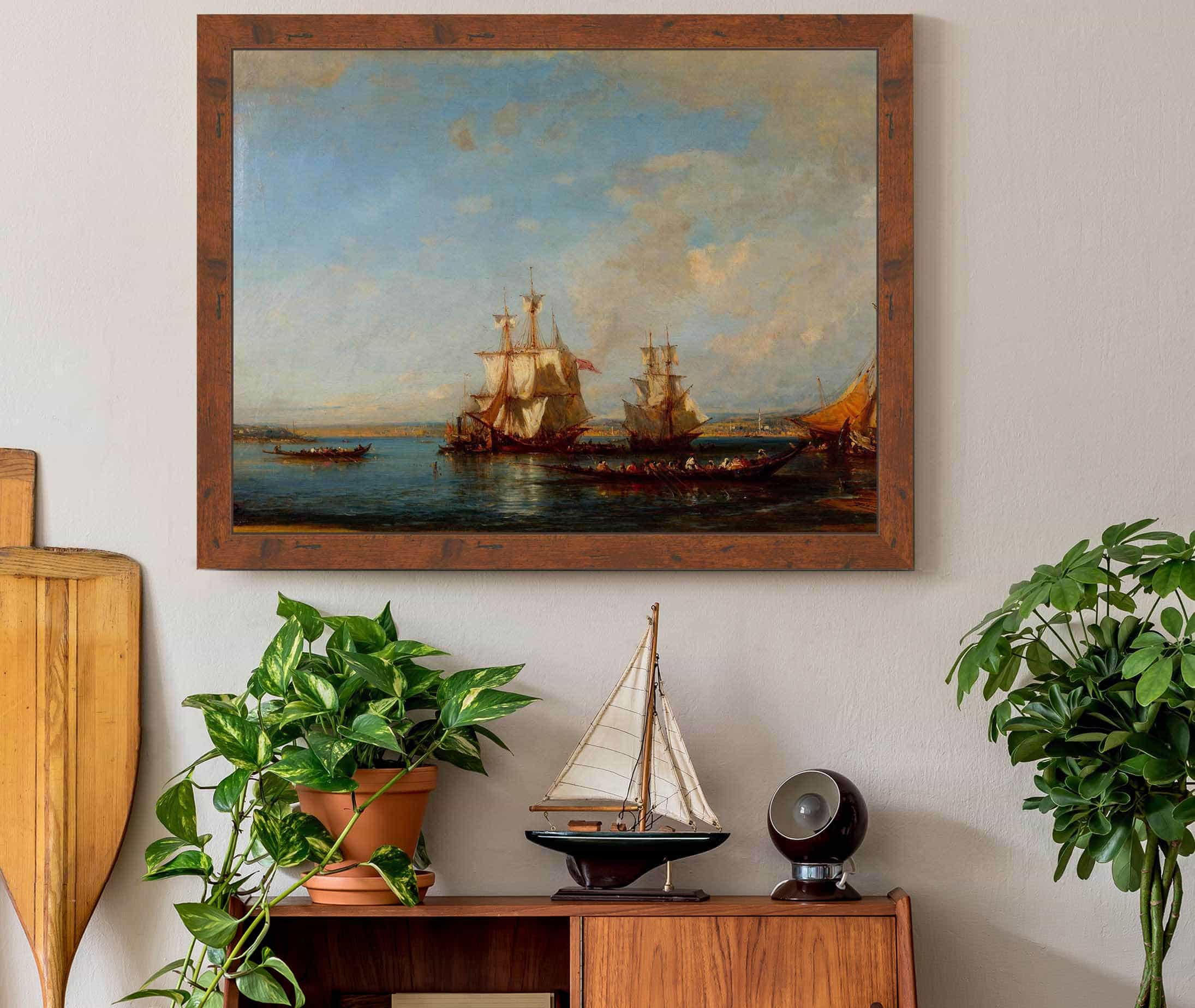 Caiques And Sailboats At The Bosphorus by Felix Ziem - Image 3