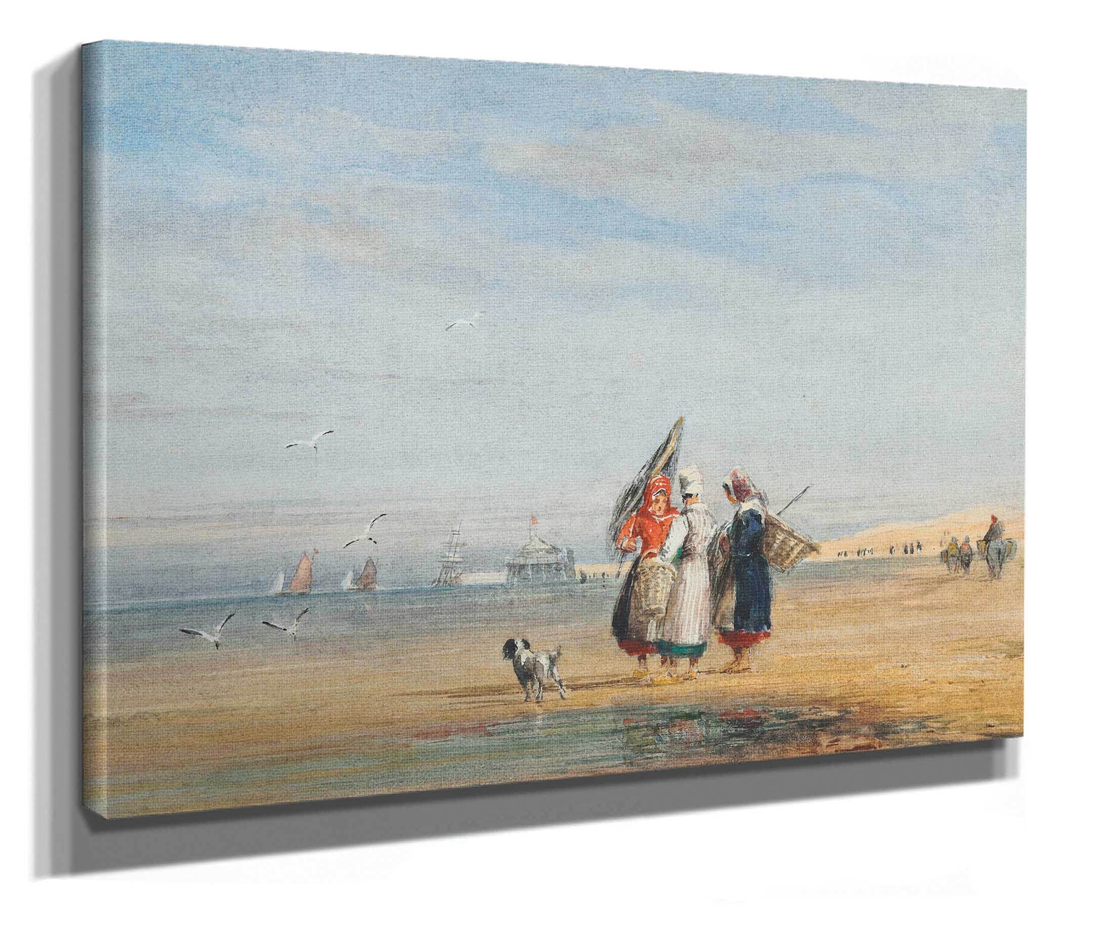 Calais Beach With Shrimpers And A Dog by David Cox - Image 2