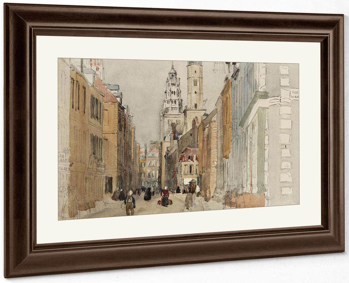 Calais Street Scene With Lighthouse By David Cox - Image 3