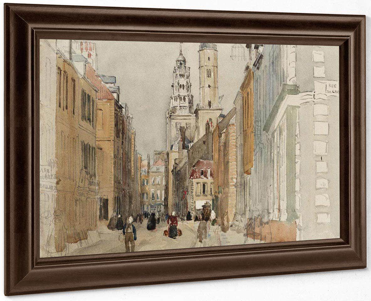 Calais Street Scene With Lighthouse By David Cox - Image 4