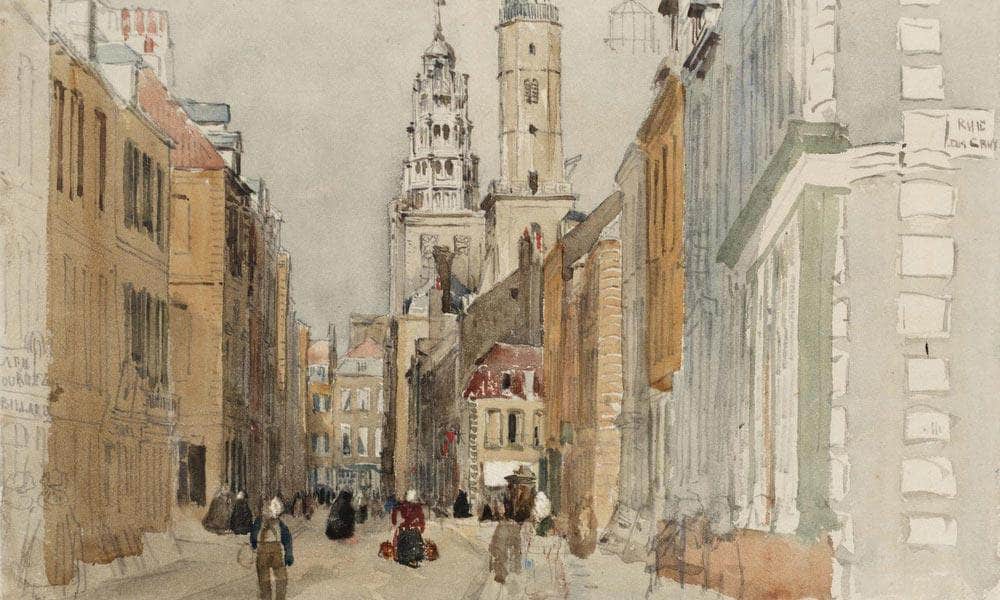 Calais Street Scene With Lighthouse By David Cox - Image 5