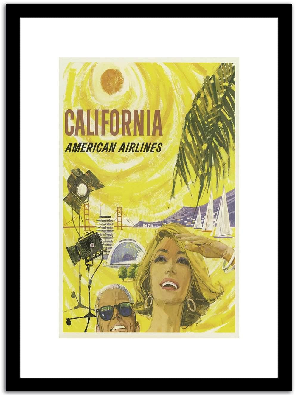 California America Airlines Vintage Poster