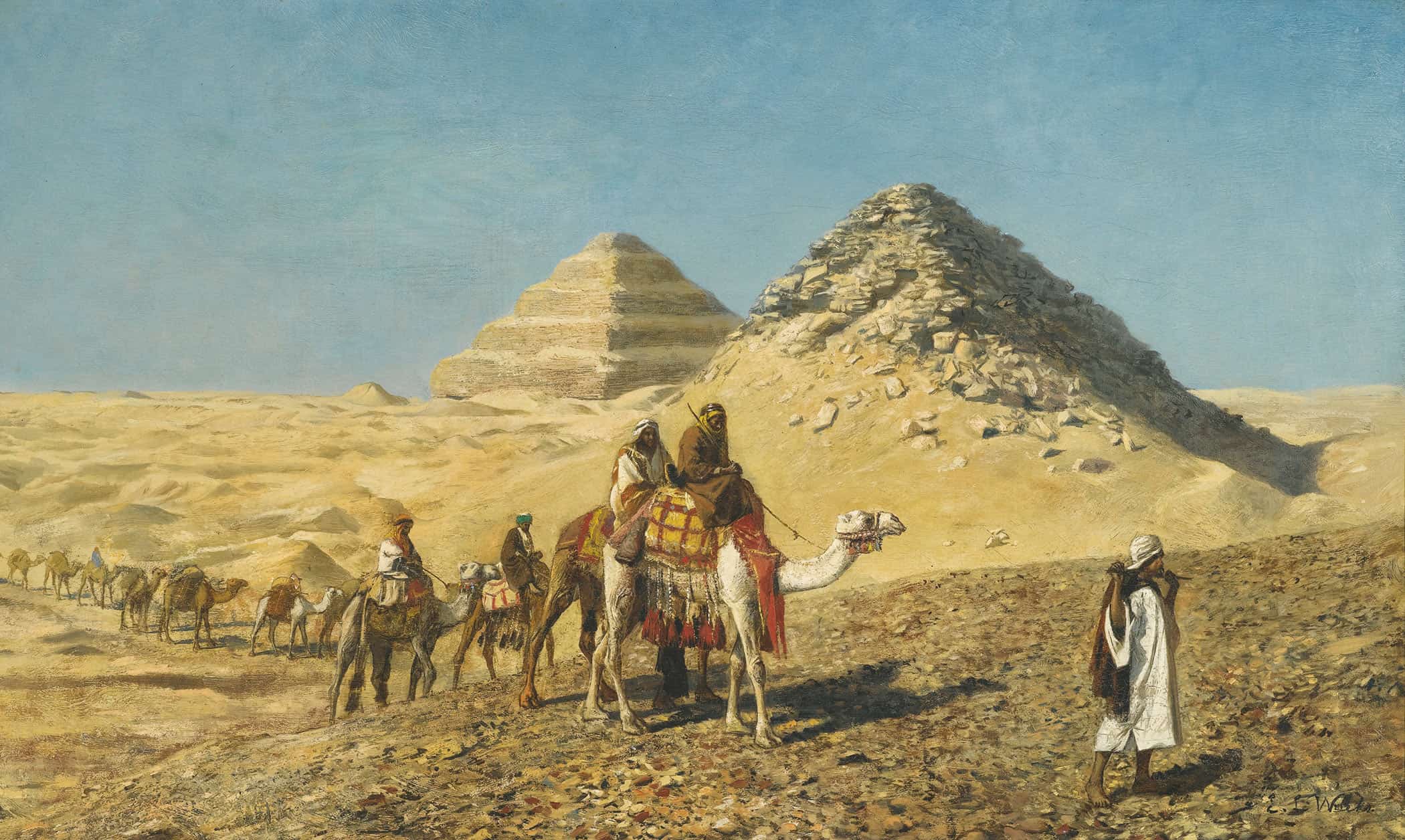 Camel Caravan Amid The Pyramids Egypt by Edwin Lord Weeks - Image 2