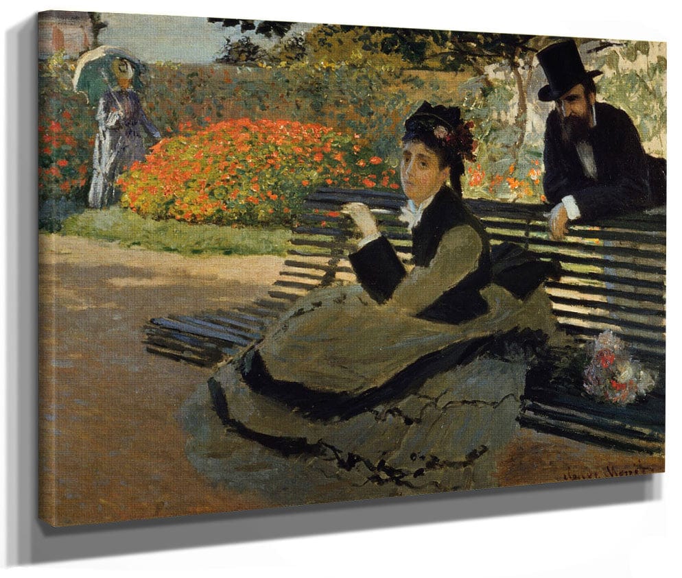Camille Monet On A Garden Bench By Claude Monet