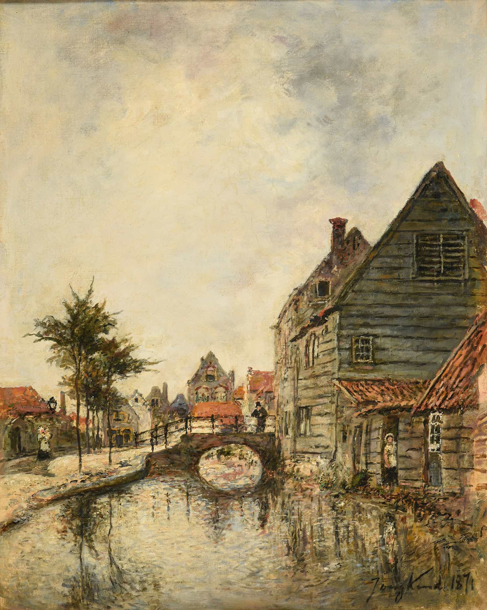 Canal Interieur De La Ville De Dordrecht by Johan Barthold Jongkind - Image 2
