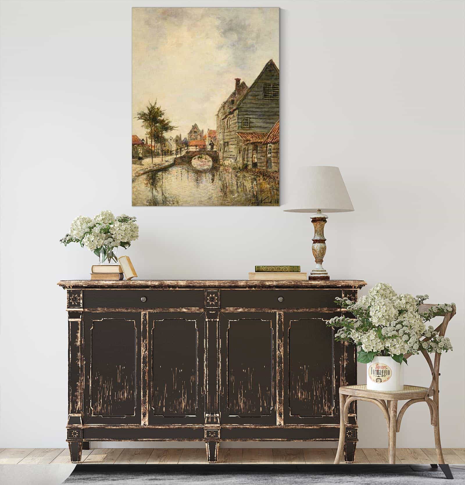 Canal Interieur De La Ville De Dordrecht by Johan Barthold Jongkind - Image 4