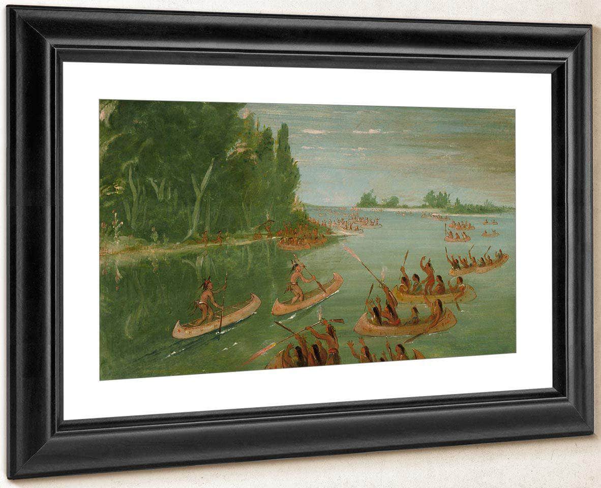 Canoe Race Near Sault Ste. Marie By George Catlin - Image 2