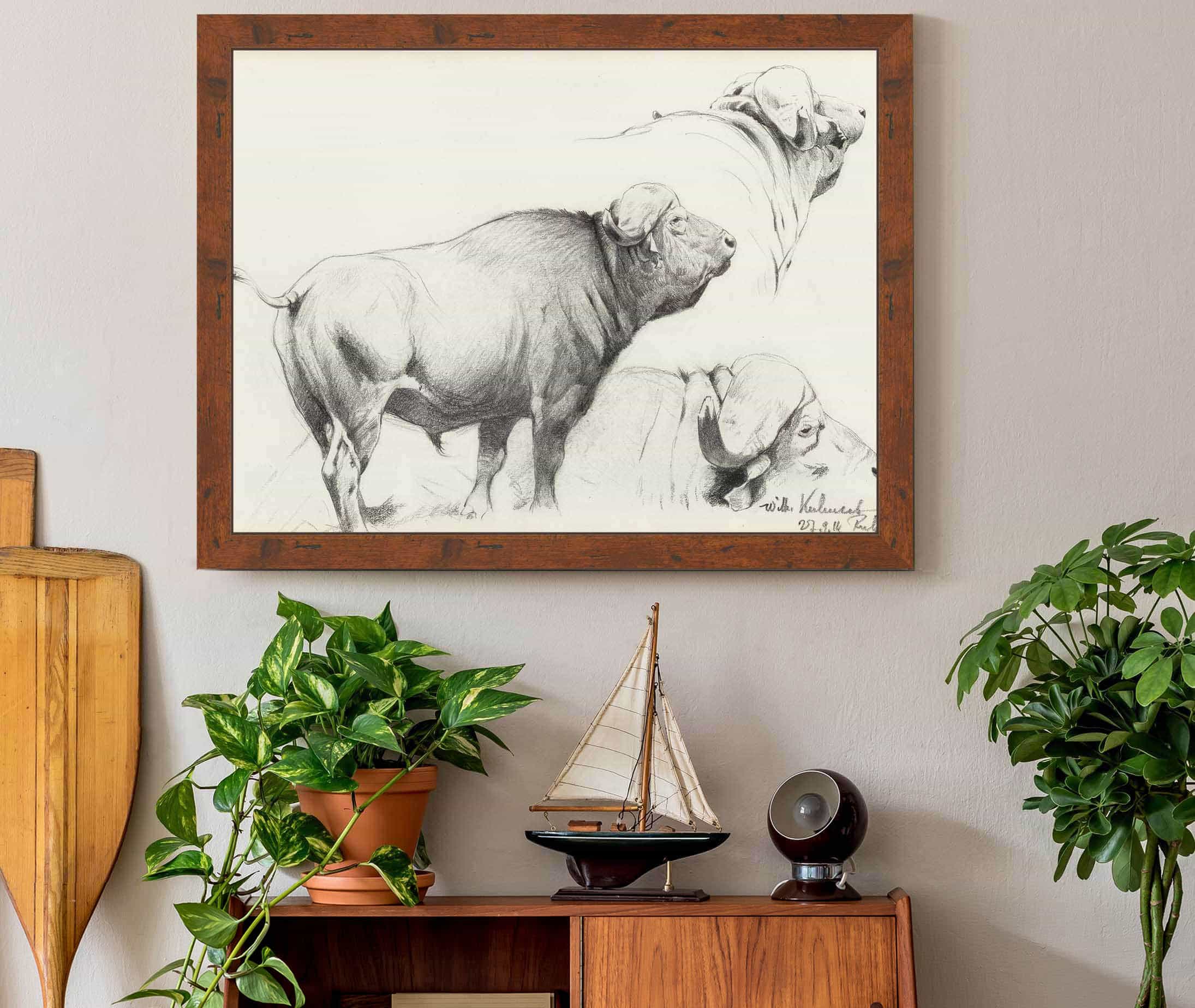 Cape Buffalo by Wilhelm Kuhnert - Image 3