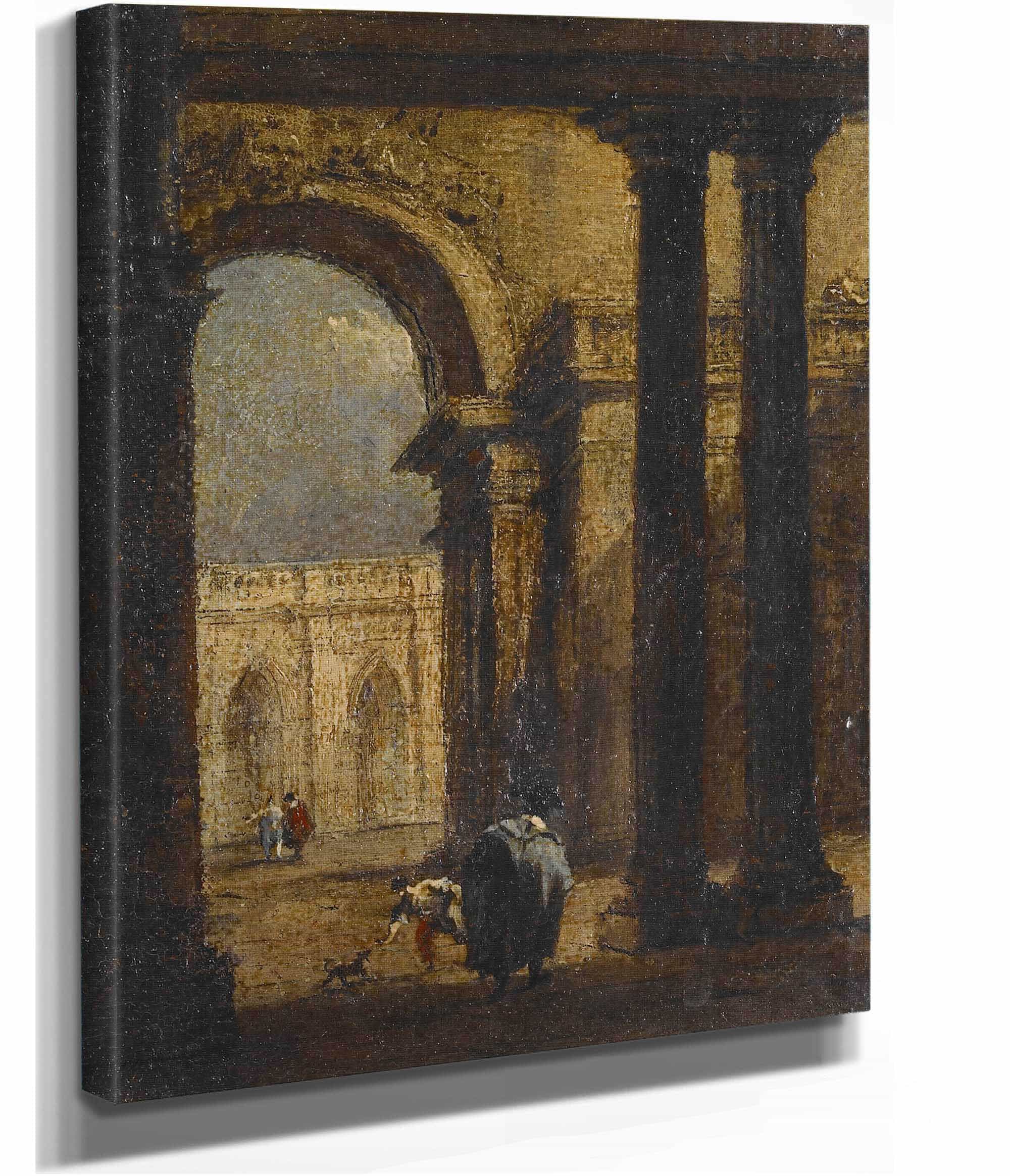 Capriccio A Palace Courtyard by Francesco Guardi - Image 2