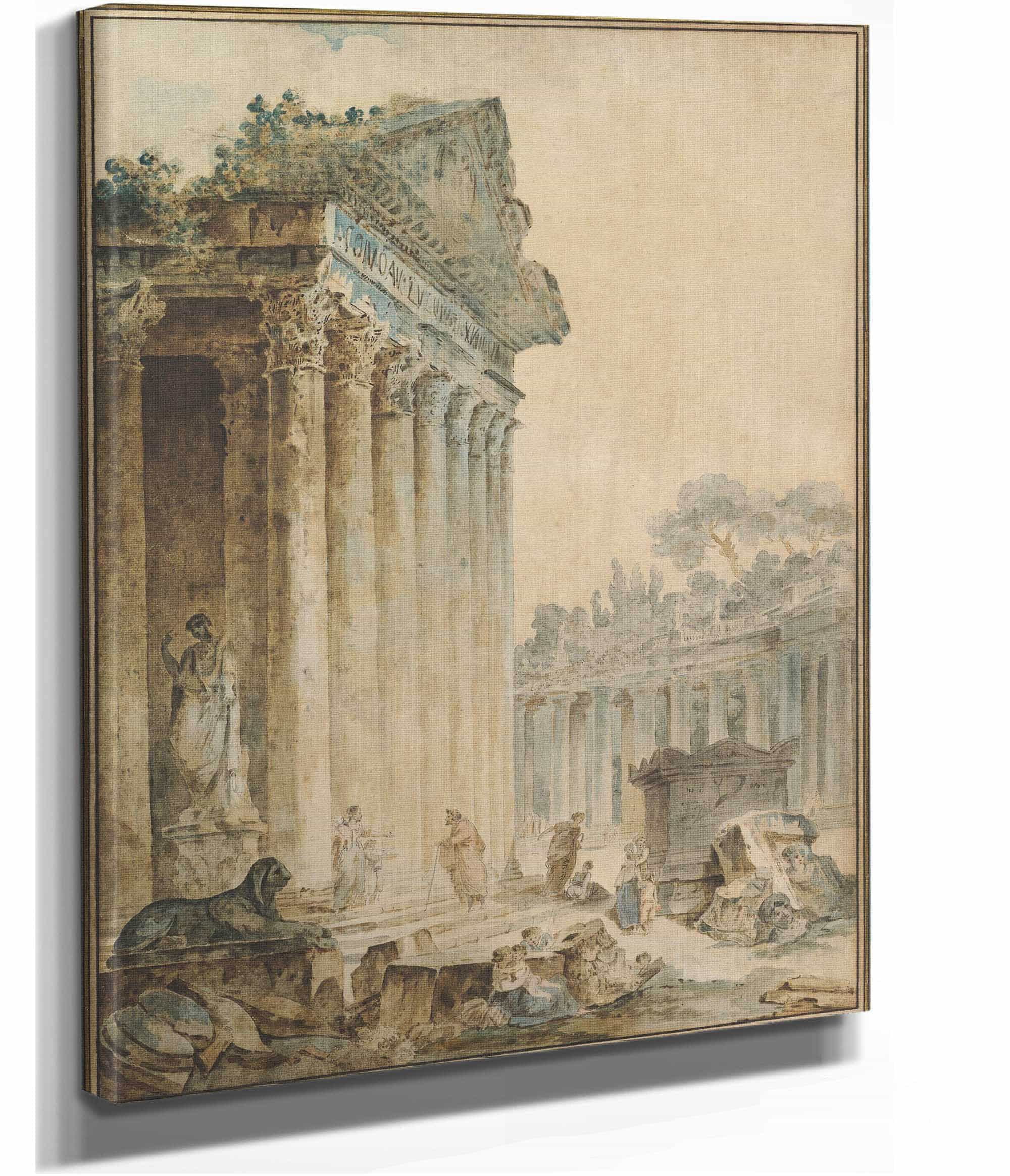 Capriccio With An Ancient Temple by Hubert Robert - Image 2