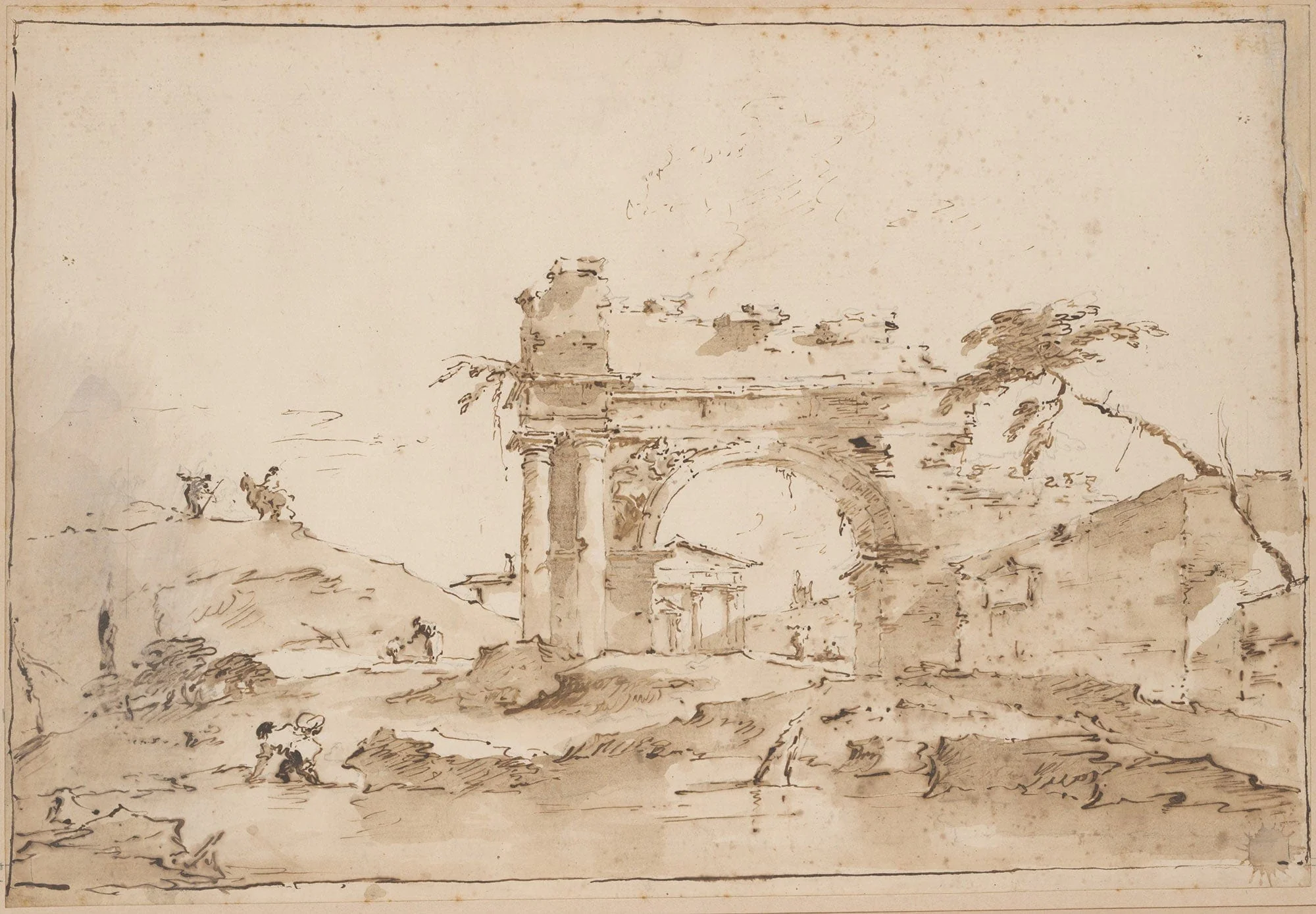 Capriccio With Roman Ruins Th Century by Francesco Guardi - Image 2