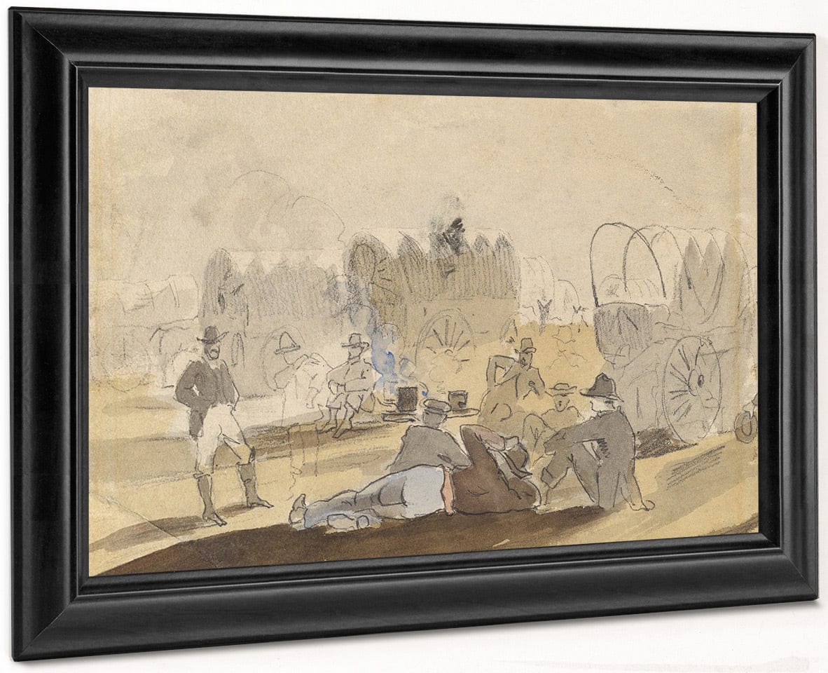 Caravan With Covered Wagons [Recto] By Winslow Homer - Image 6