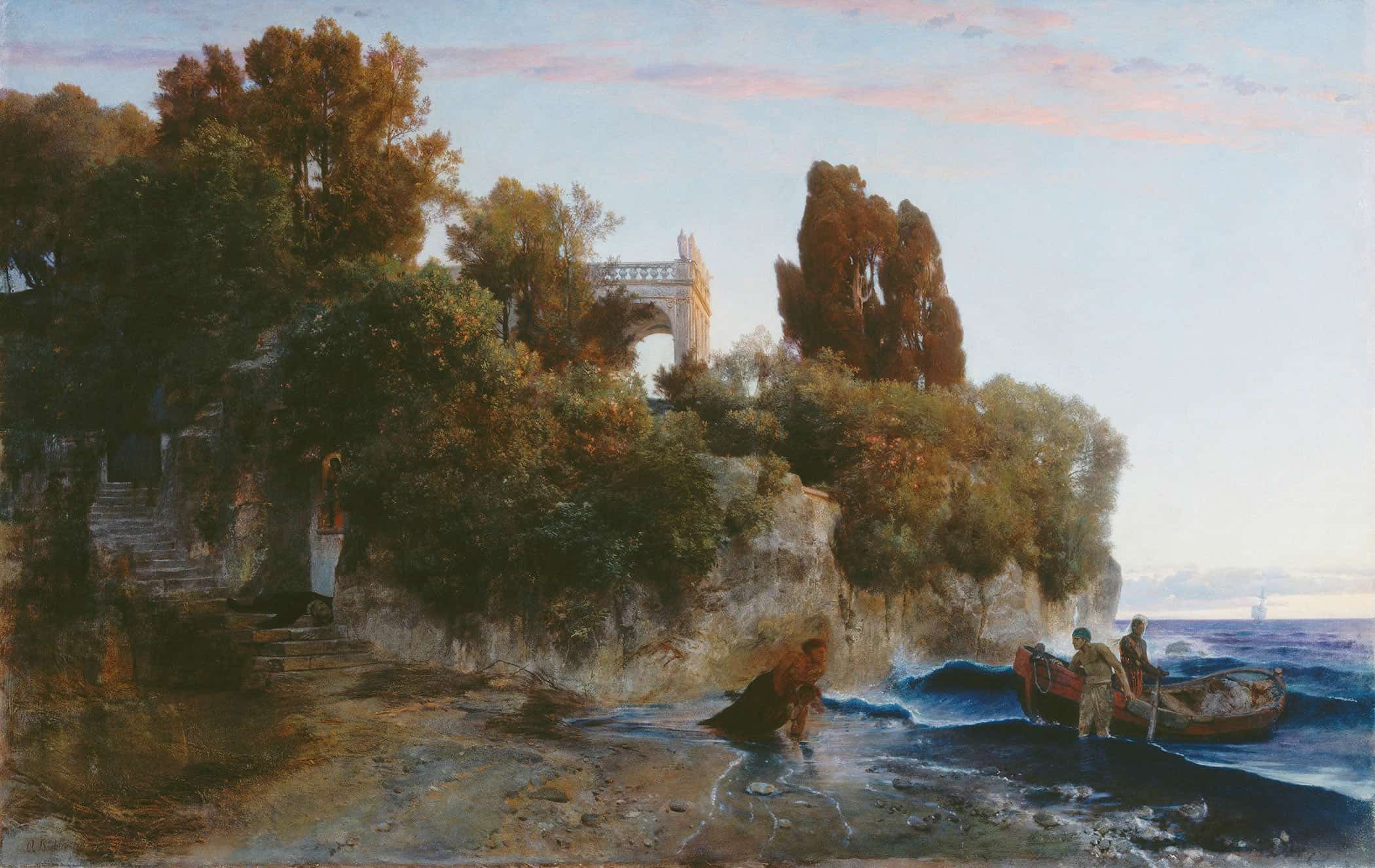Castle By The Sea & Murder In The Castle Garden by Arnold Bocklin - Image 2