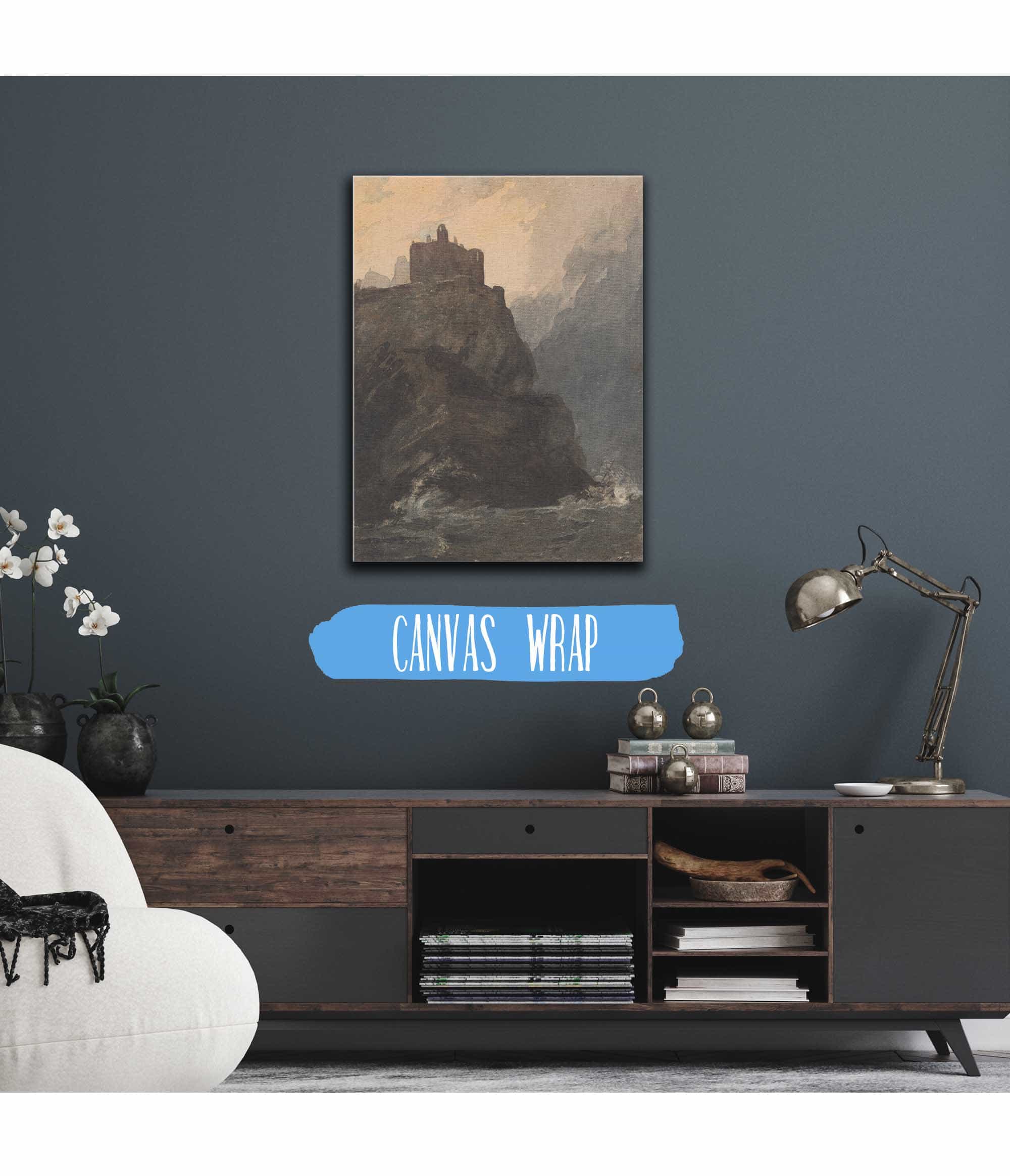 Castle On Cliff With A Stormy Sea And Shipwreck At Base Of Cliff by Thomas Sully - Image 3