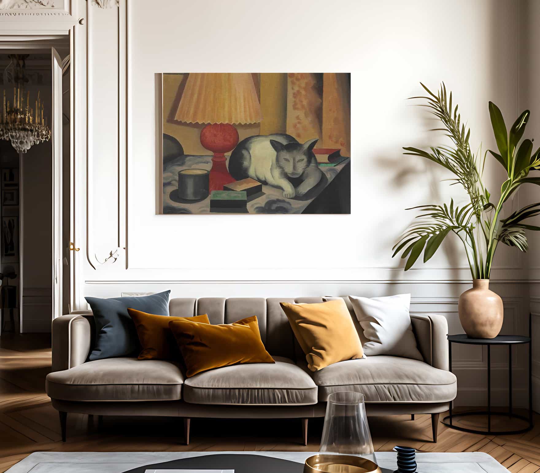 Cat And Lamp By George Ault - Image 3
