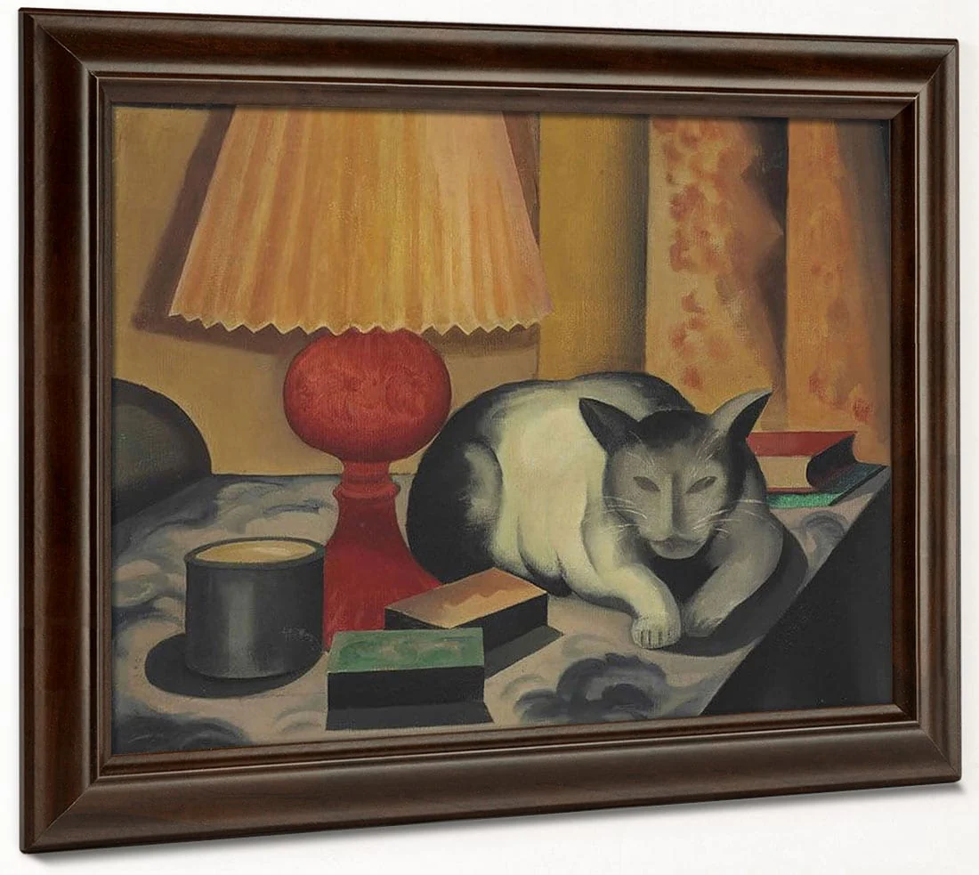 Cat And Lamp By George Ault - Image 6