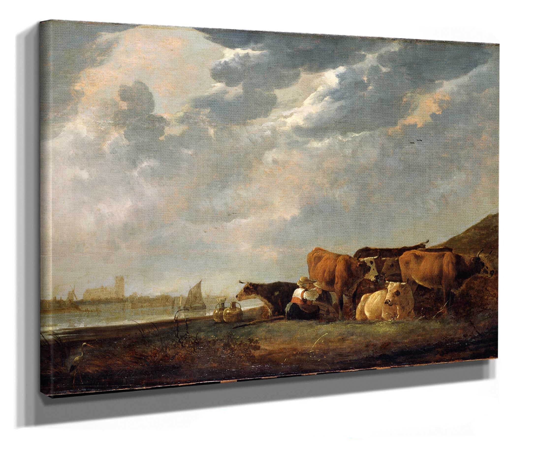 Cattle Near The Maas With Dordrecht In The Distance by Aelbert Cuyp - Image 2