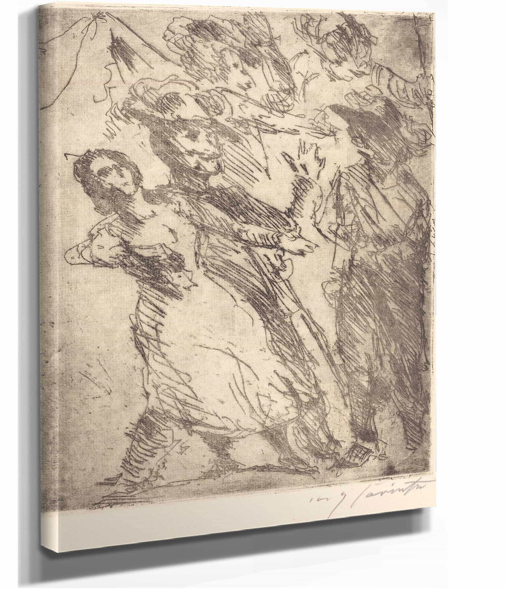 Cavaliers With A Woman Probably by Lovis Corinth - Image 2