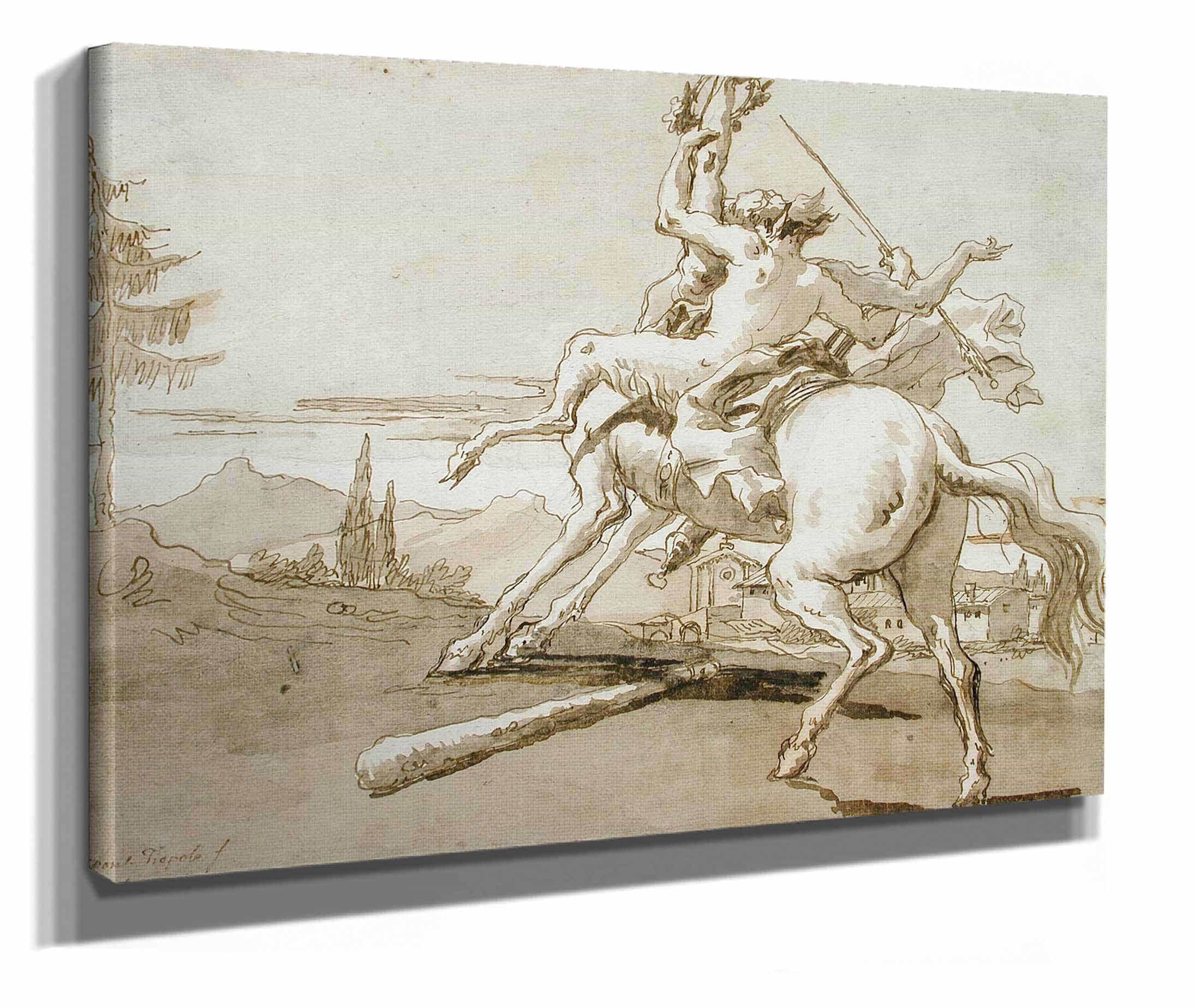 Centaur Arrested In Flight A Female Faun On His Back by Giovanni Domenico Tiepolo - Image 2