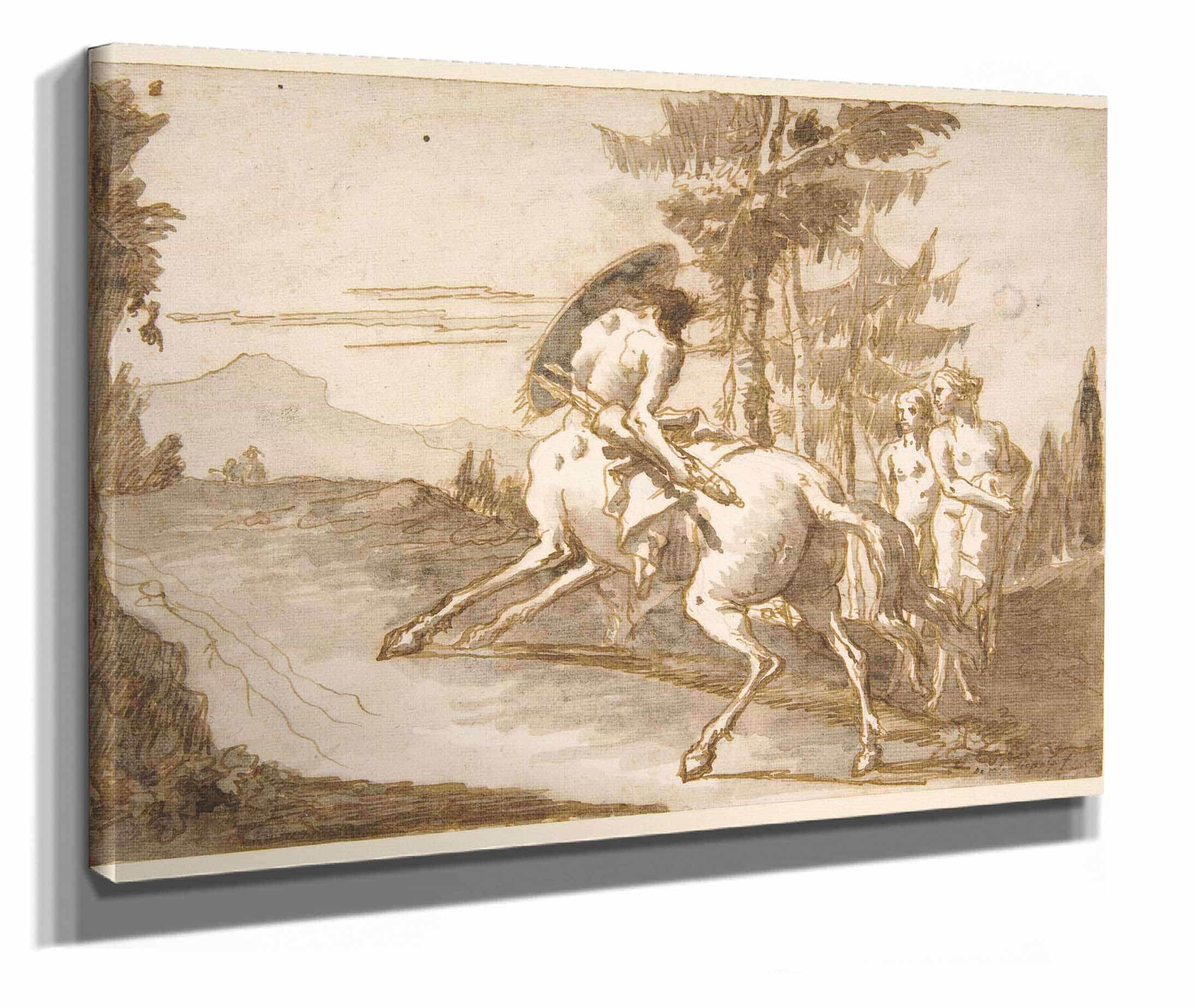 Centaur With Shield And Two Satyresses by Giovanni Domenico Tiepolo