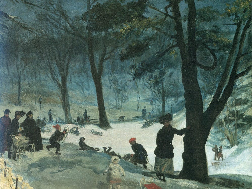 Central Park Winter 1905 By William Glackens - Image 7